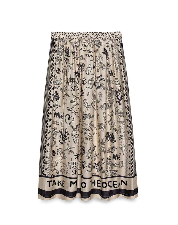 Elizabeth Mermaid Printed Midi Skirt