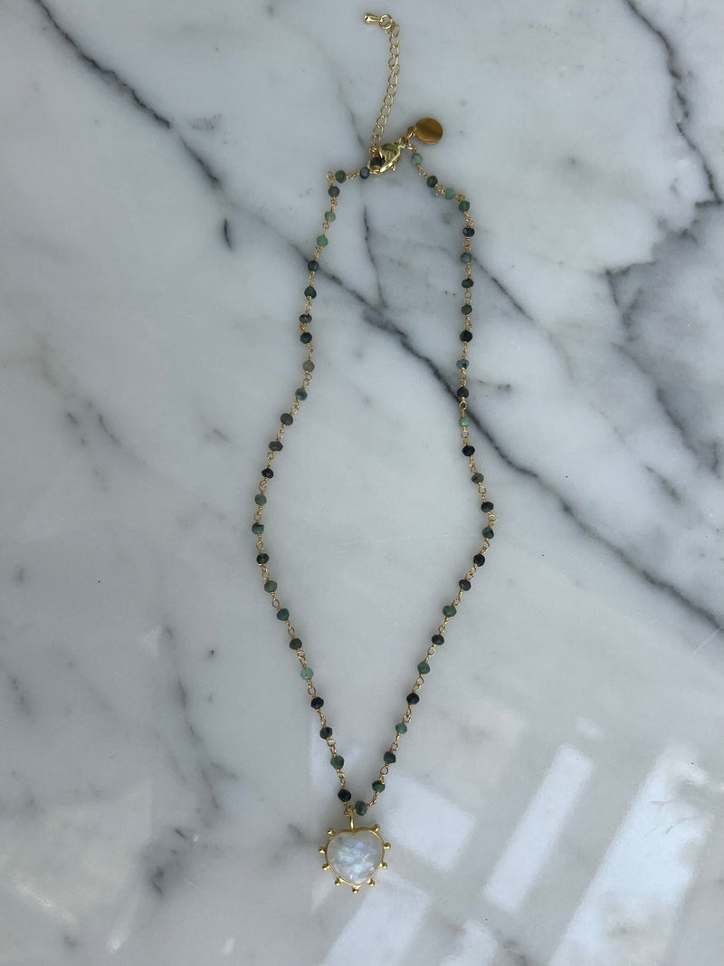 Faceted Emeralds on 14K Gold Plated Chain