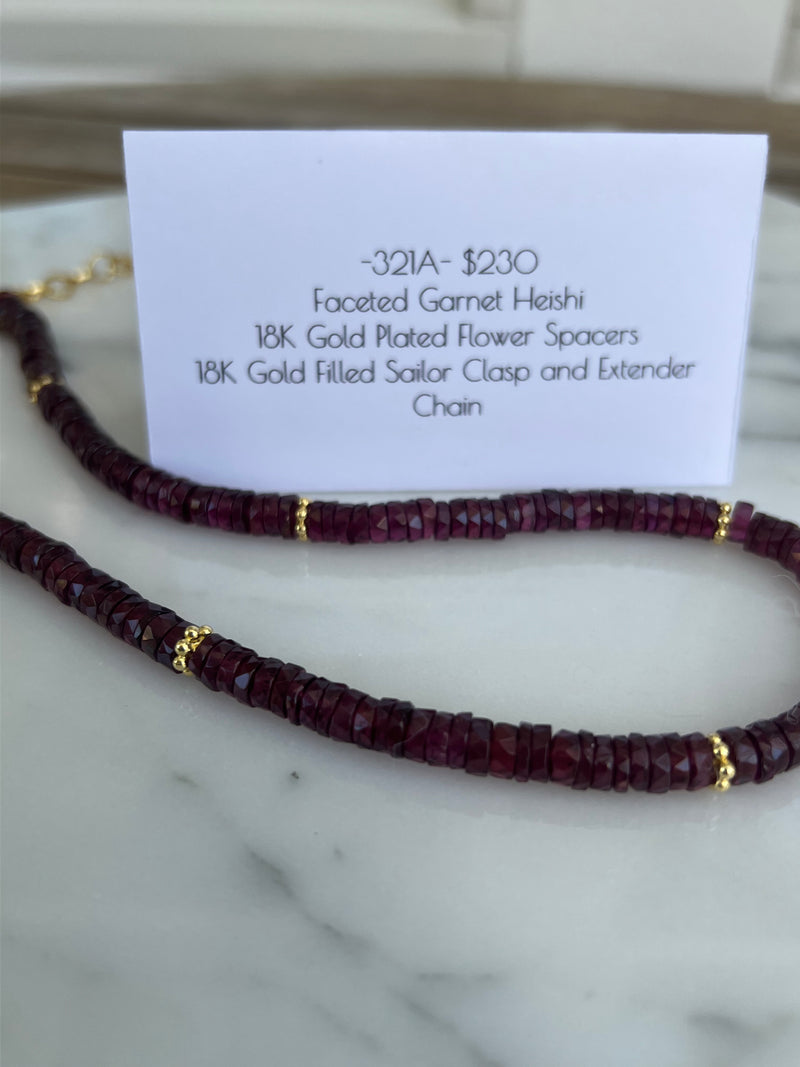 Facted Garnet Heishi