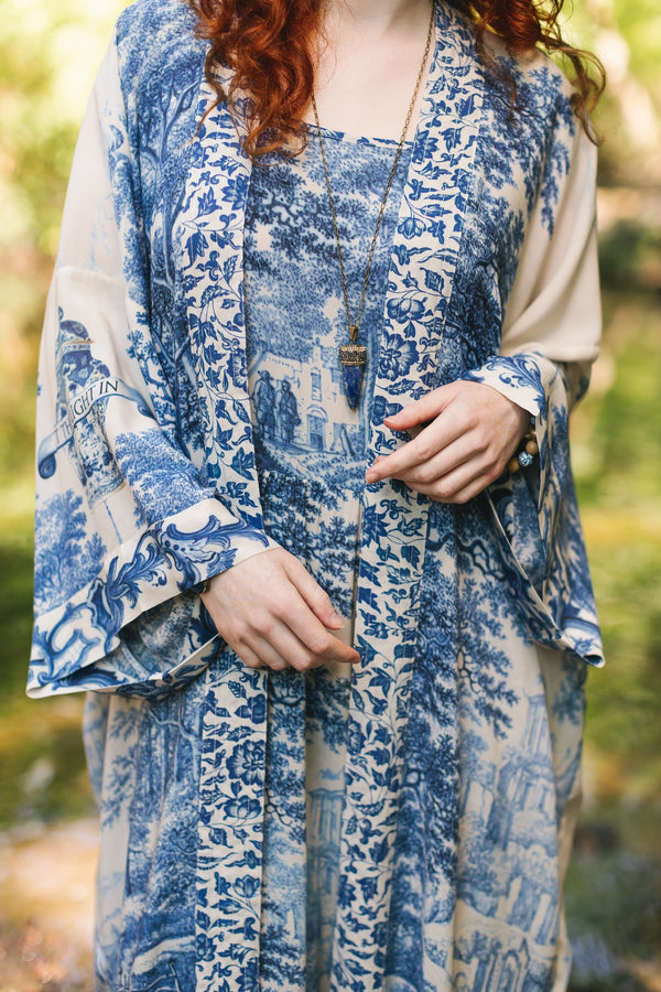 Let the Light in Opera Duster Kimono Robe w/ Delft