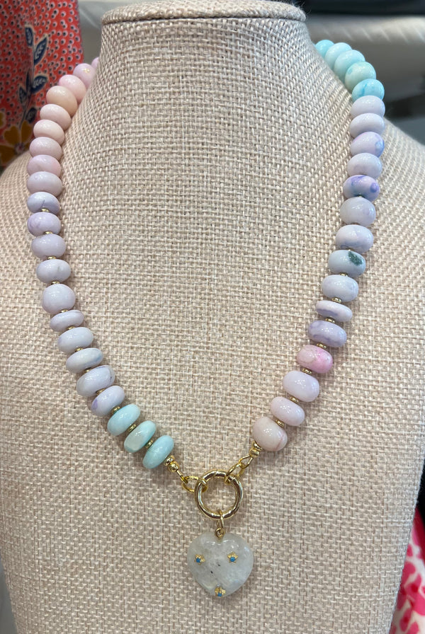 Candy Opals Moonstone & Turquoise Heart
