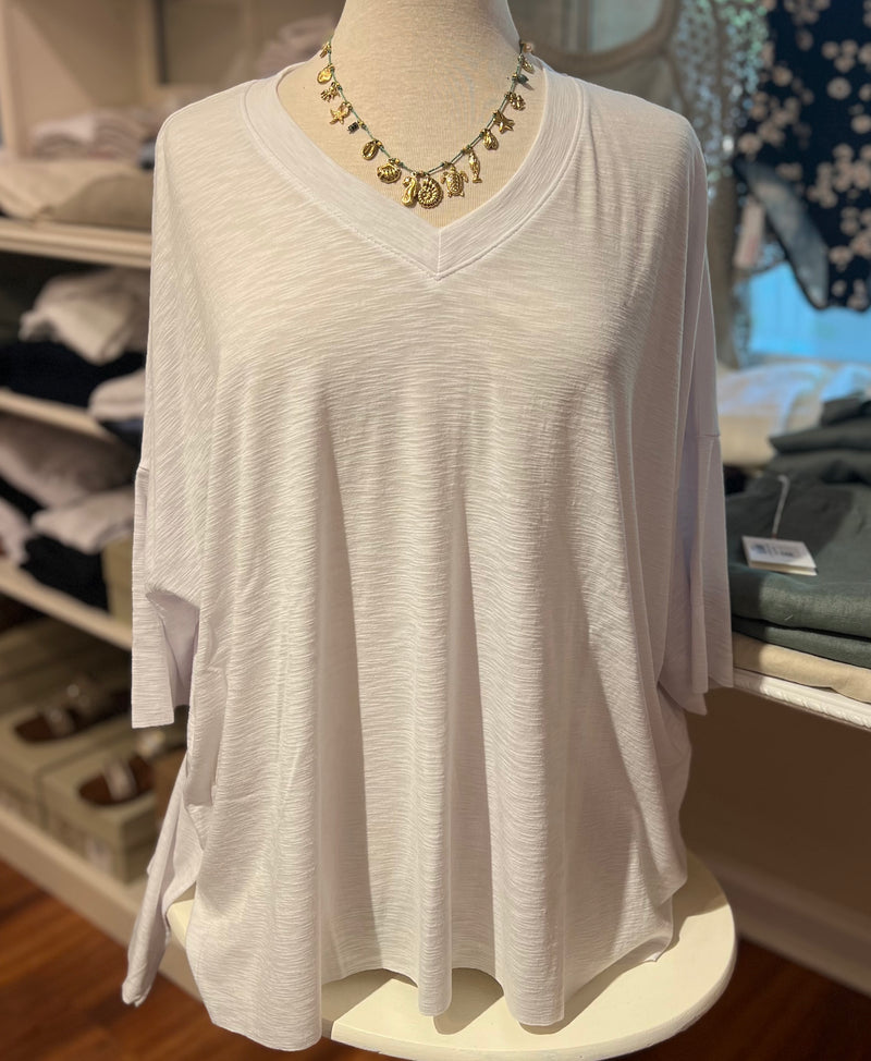 V Neck 3/4 Sleeve Oversized Top