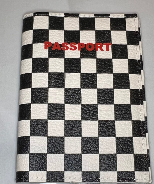 Black & White Check Passport Holder