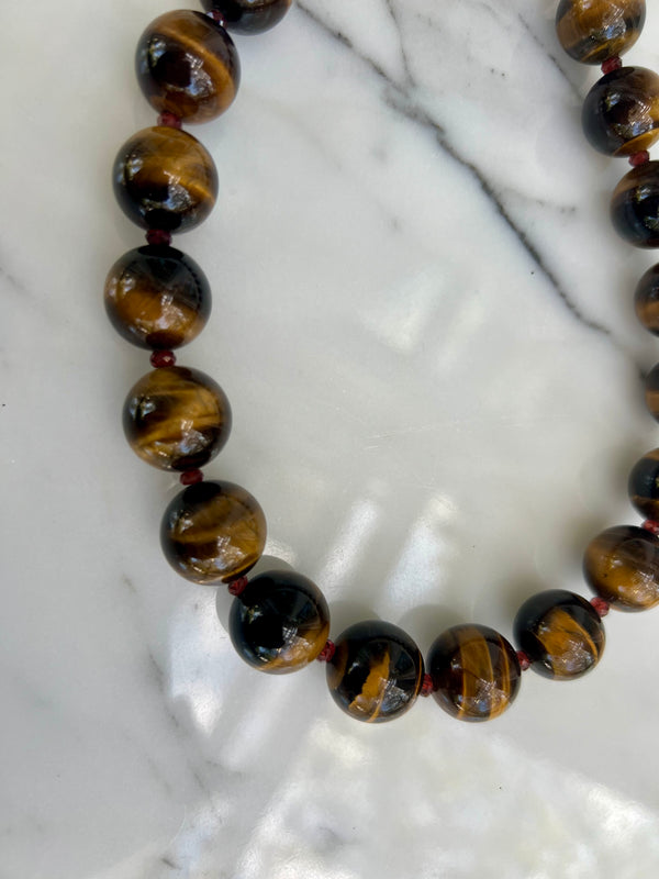 Large Tigers Eye Smooth Rondelles