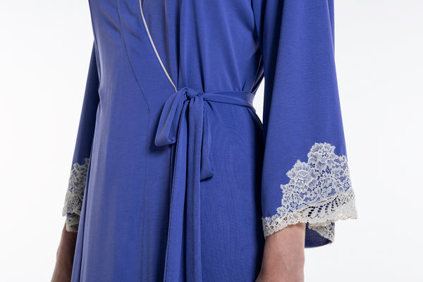 Long Robe With Lace Detail
