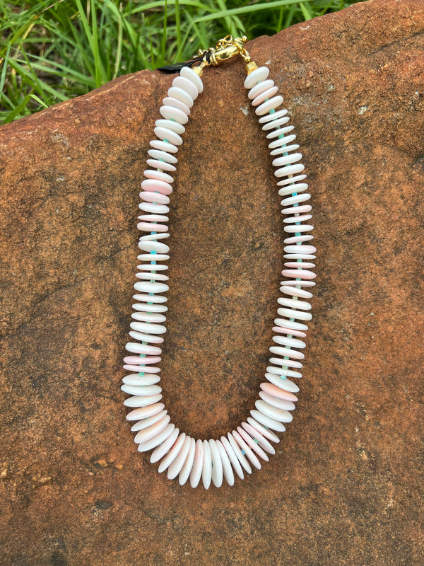 Pink Conch Shell Graduated Necklace
