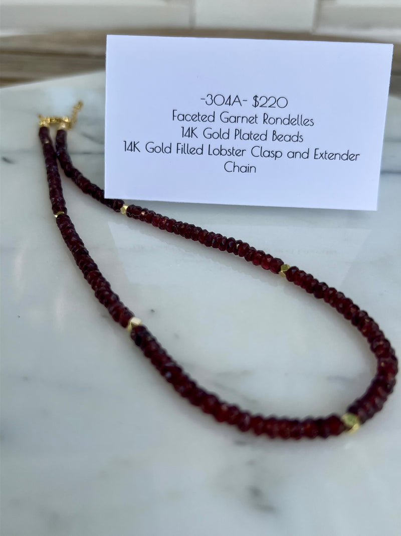Faceted Natural Red Garnet Rondelles