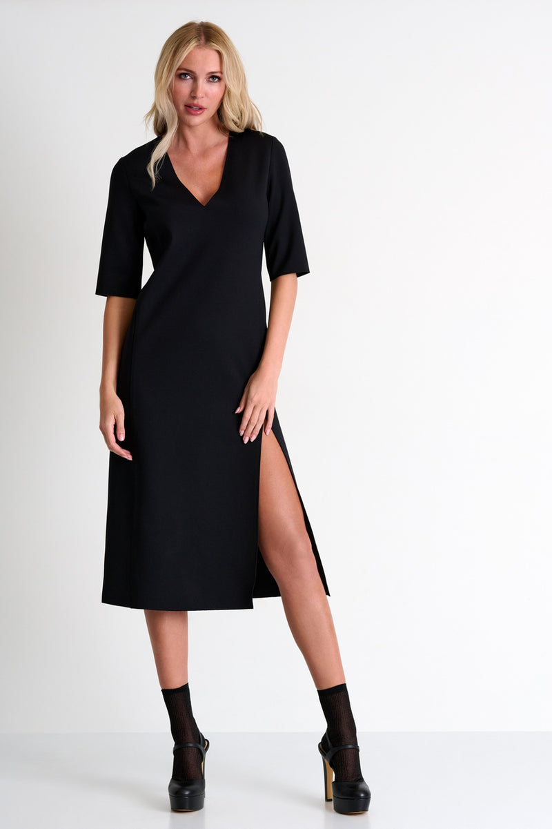 Long V Neck Dress