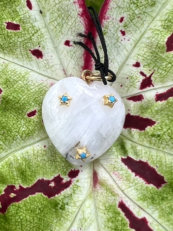 Moonstone & Turquoise Heart