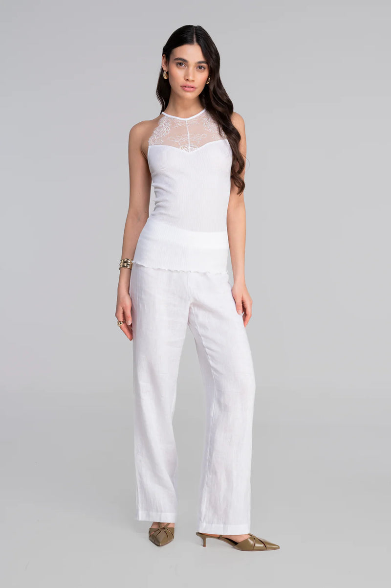 Filoscozia halter neck top with chantilly lace