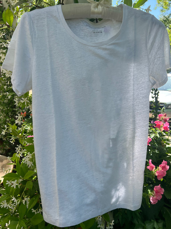 Linen/Elastane S/S Semi Relaxed Crew