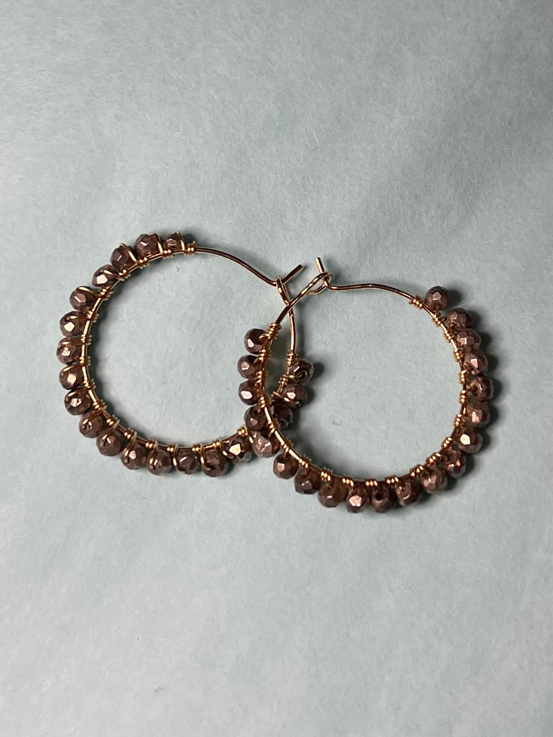 25mm gemstone hoop earrings