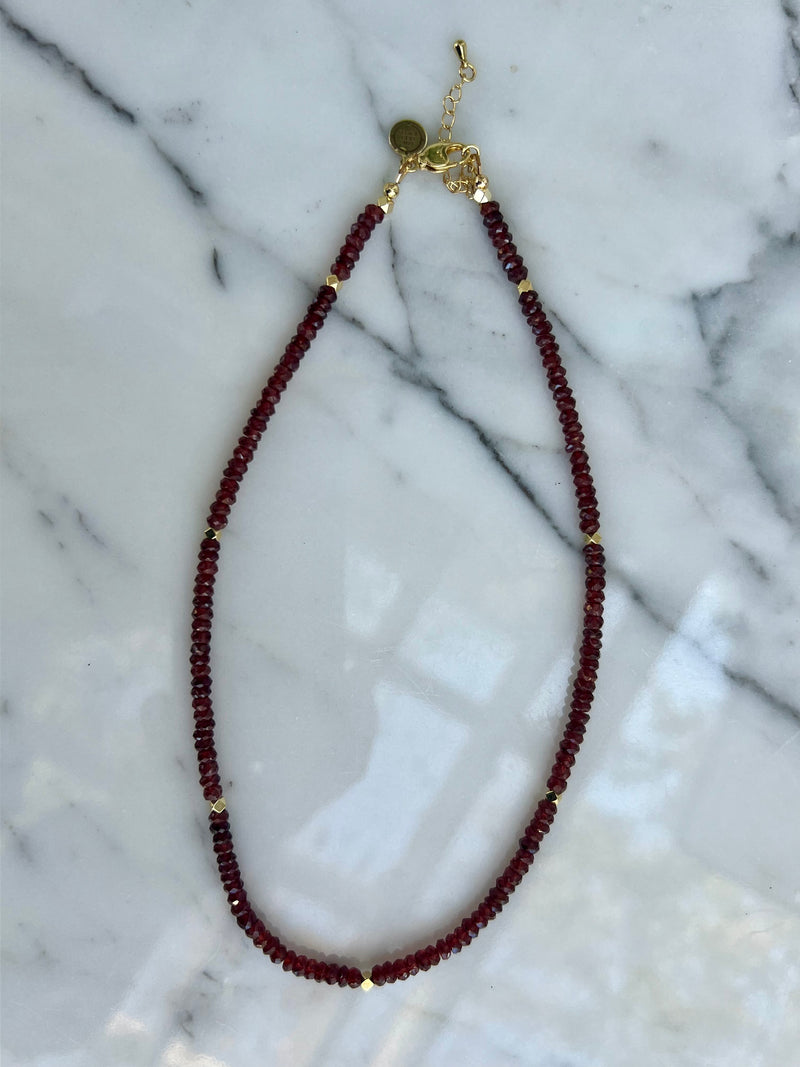 Faceted Natural Red Garnet Rondelles
