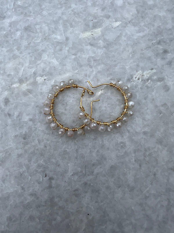 20mm Gemstone Hoop Earrings
