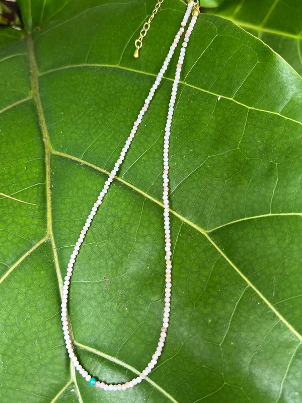 Faceted Pink Opal Necklace