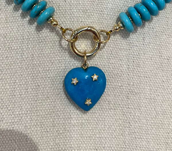 Turquoise Heart Charm