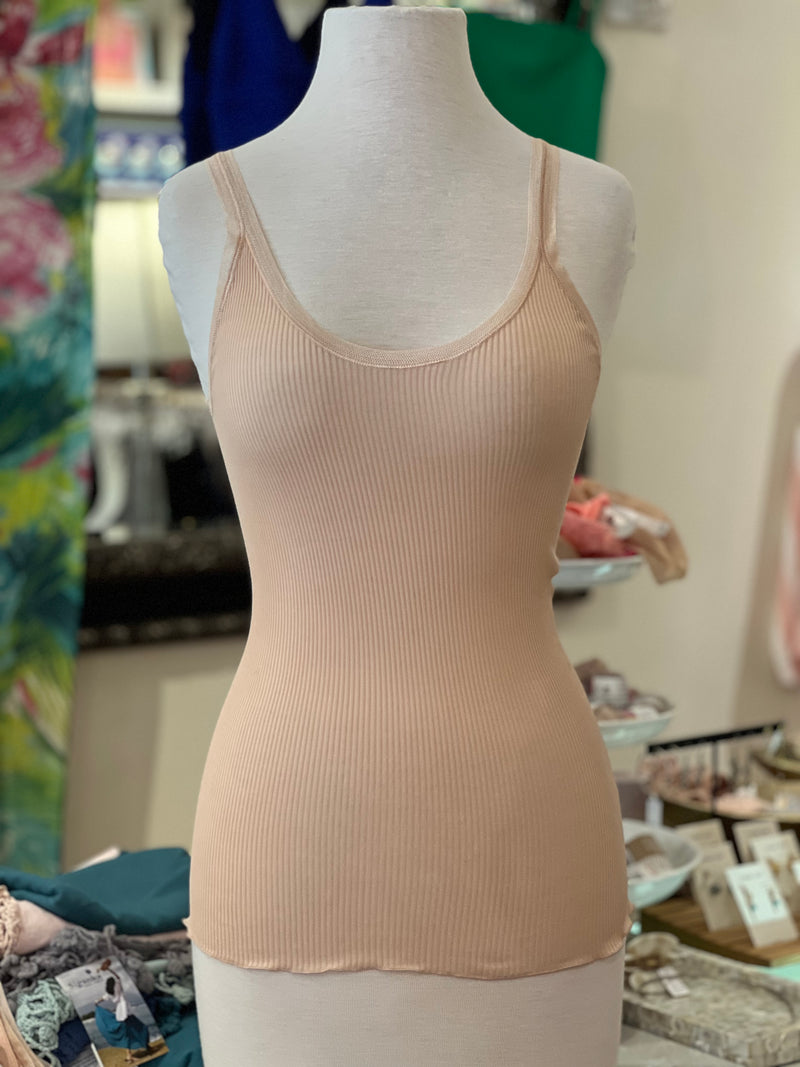 Ribbed Camisole w/ Mesh