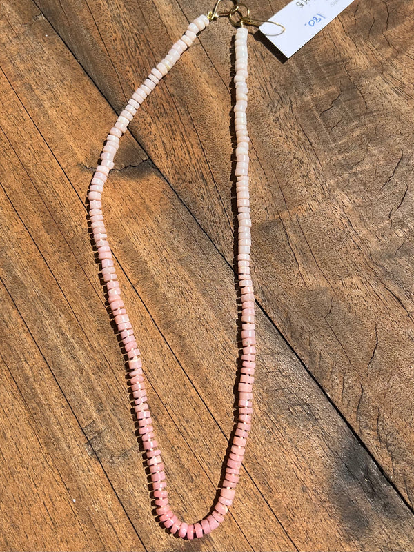 Pink Opal on Silk Necklace