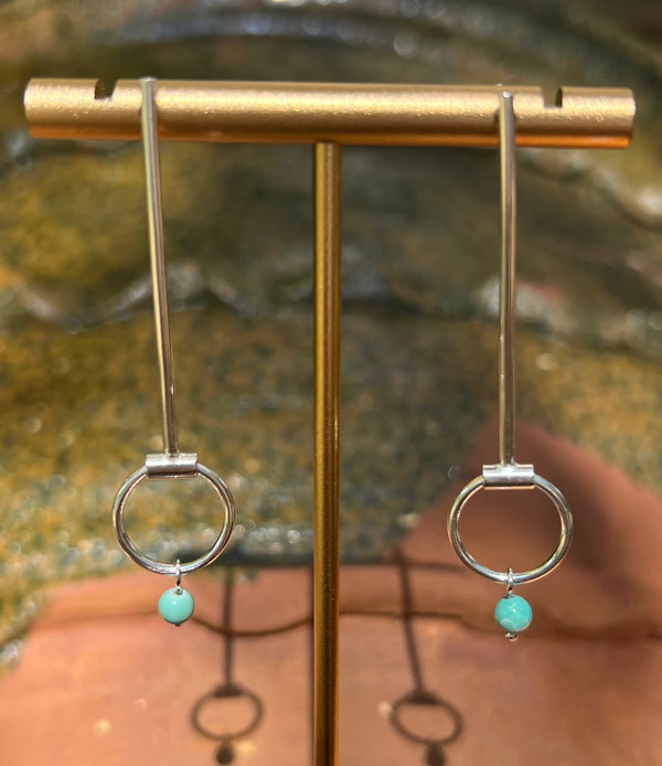 Silver Dangle with Chrysoprase Accent
