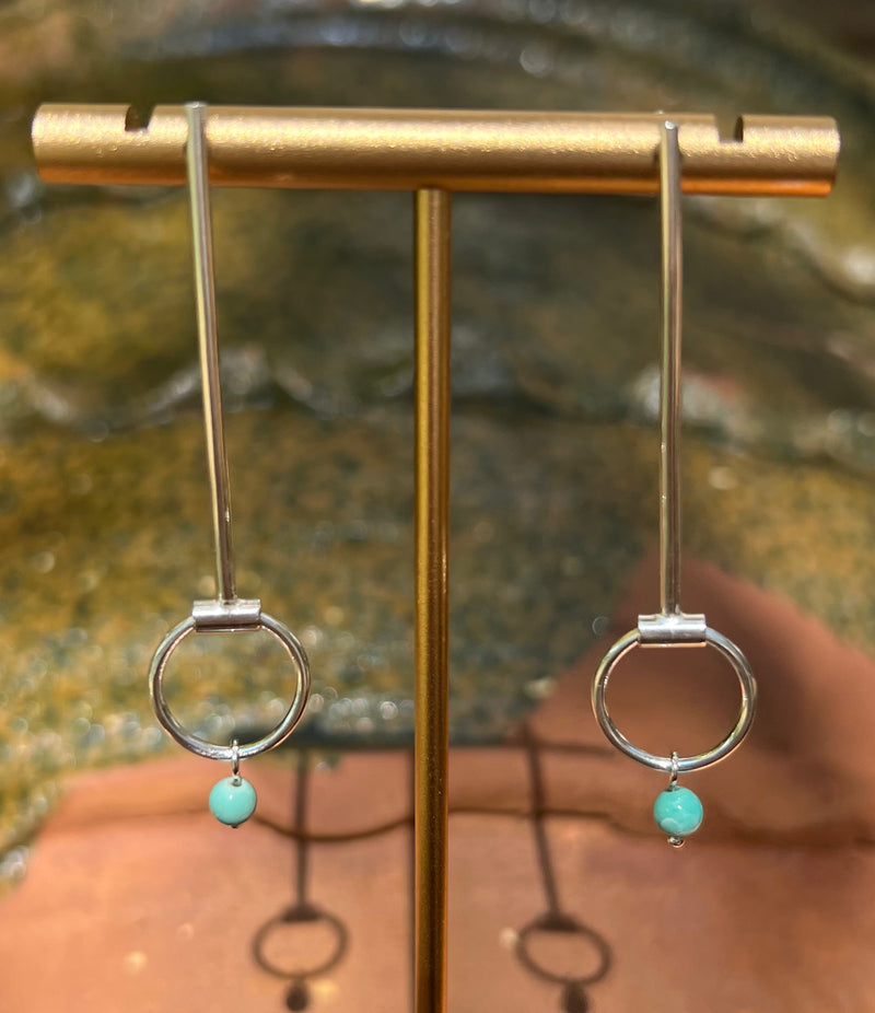 Silver Dangle with Chrysoprase Accent