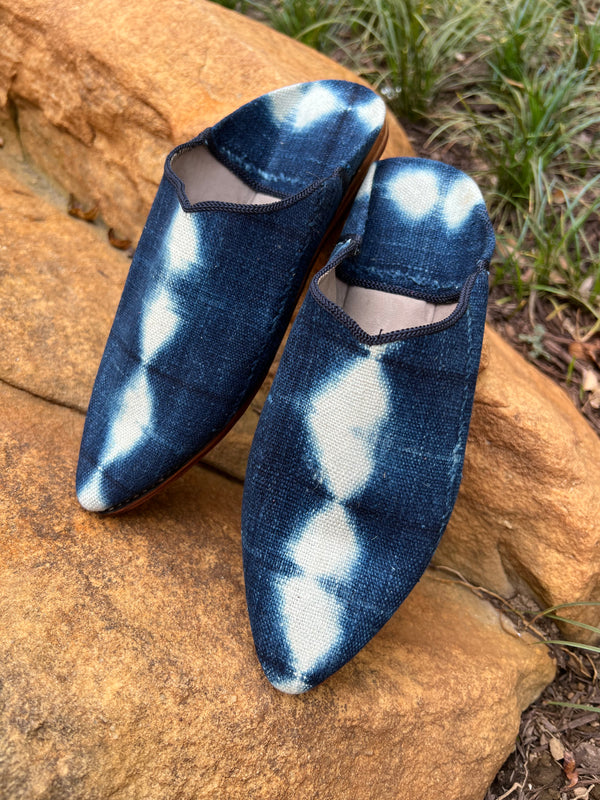 Moroccan Tie Dye Linen Mule