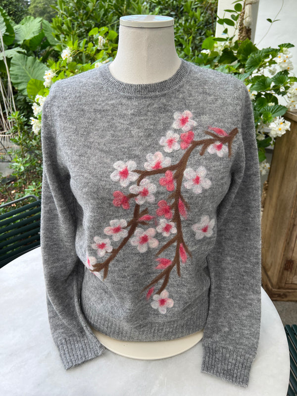 Crew Neck Cherry Blossom Sweater