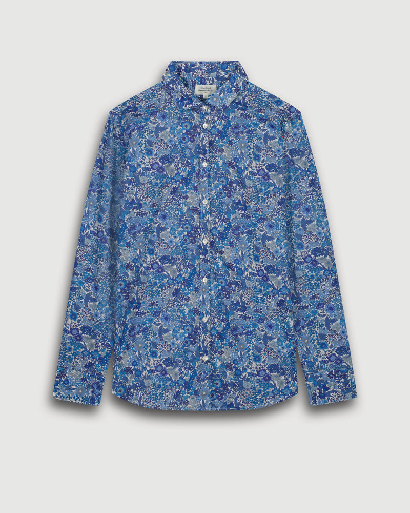 Corazon Women's Blue Liberty Printed Cotton Shirt