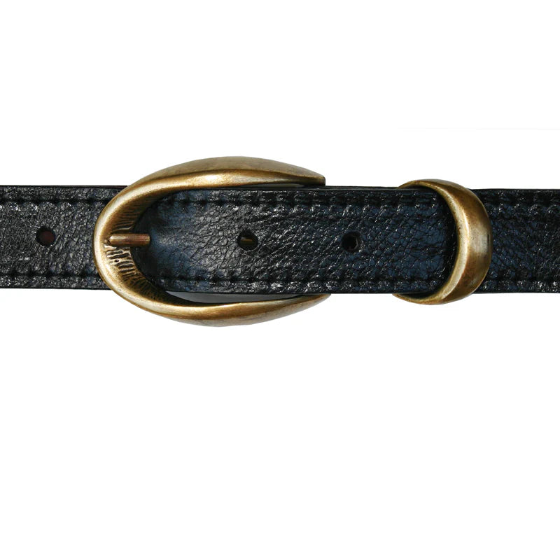 Etched wCast Keeper Black wAntique Brass Buckle