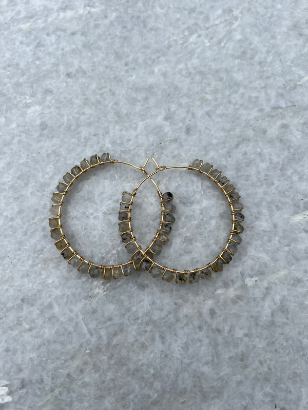 45mm Gemstone Hoop Earrings