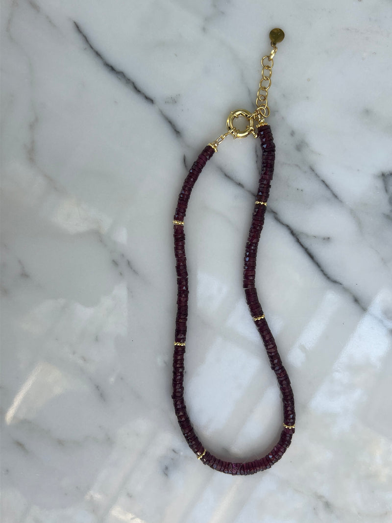 Facted Garnet Heishi