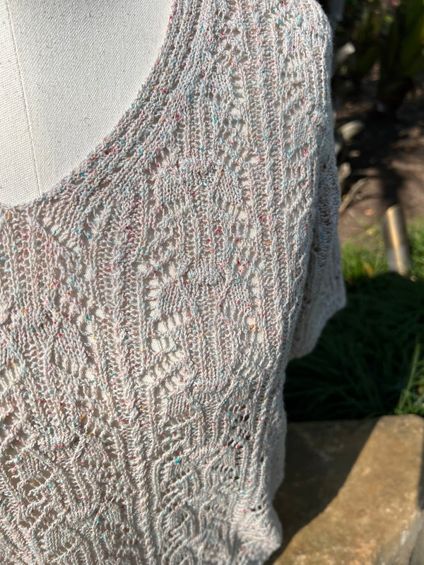 V Neck 3/4 Sleeve Pull Over Crochet Top