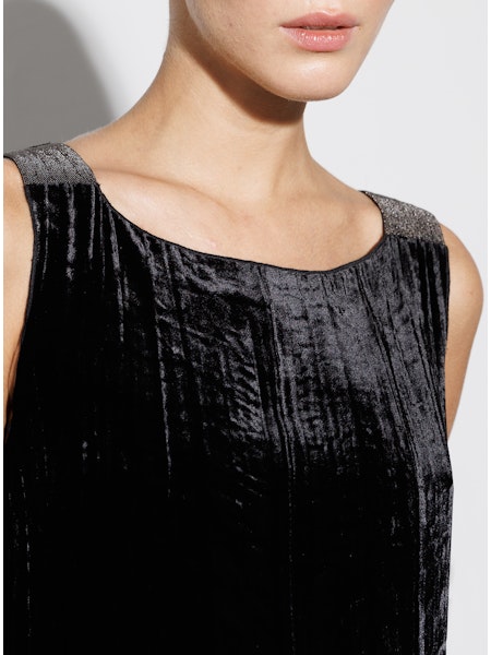 Velvet Metallic Column Dress