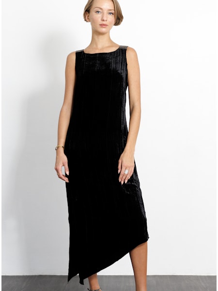 Velvet Metallic Column Dress