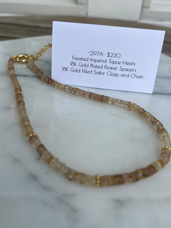 Faceted Imperial Topaz Heishi