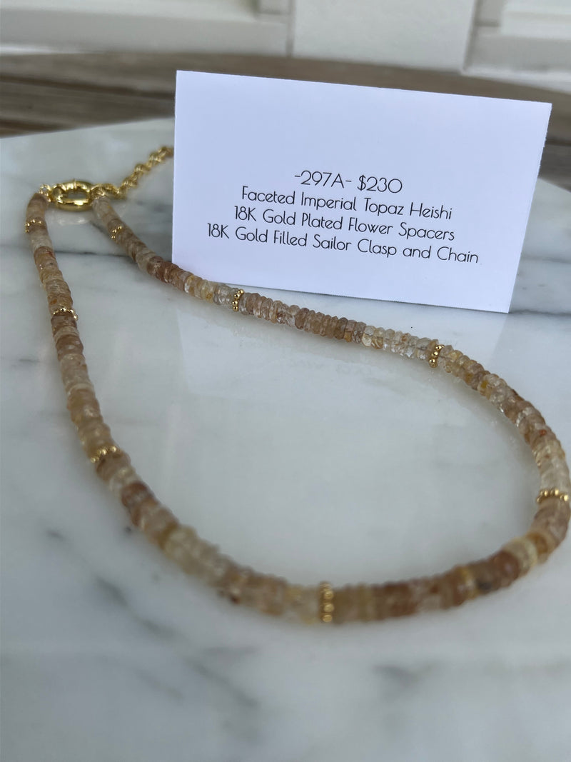 Faceted Imperial Topaz Heishi