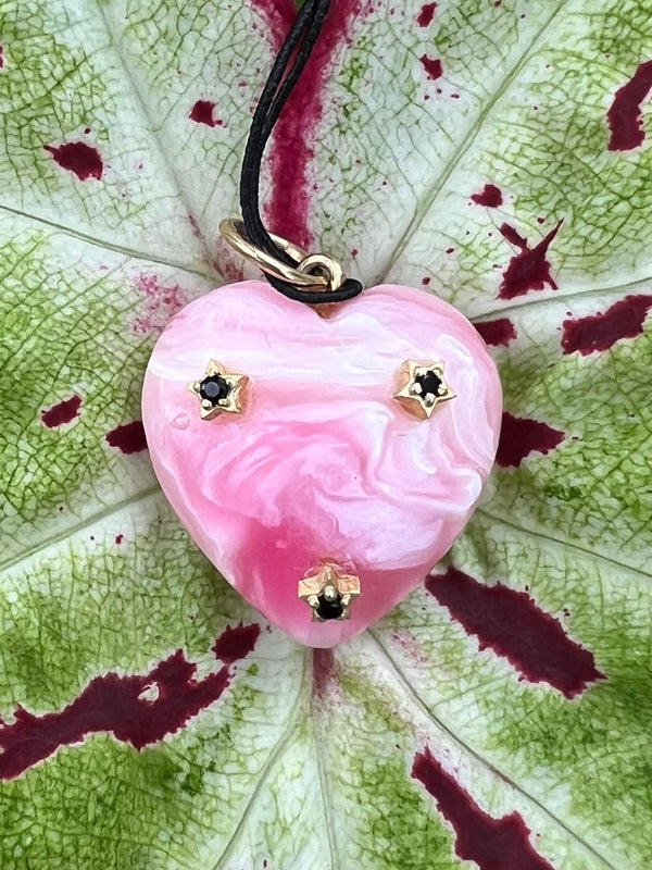 Rhodochrosite & Onyx Heart