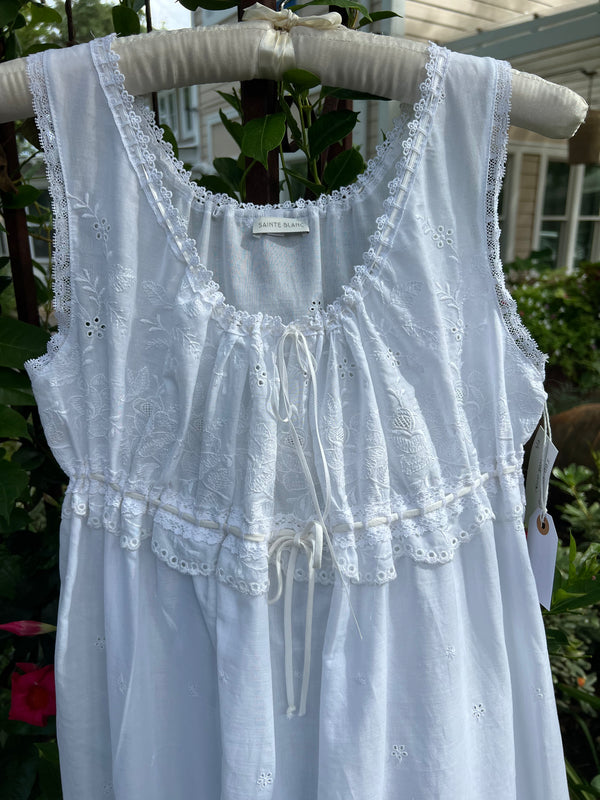 Long Embroidered Empire Gown