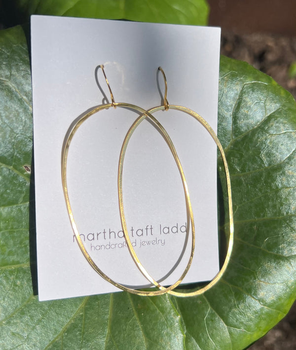 Oval Vermeil Hoop Earrings