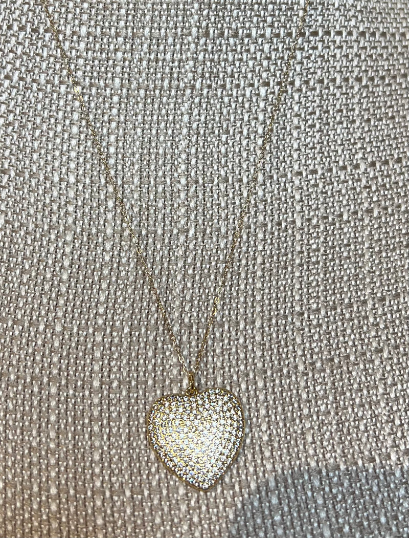 16" gf Chain W/ CZ Pave Heart