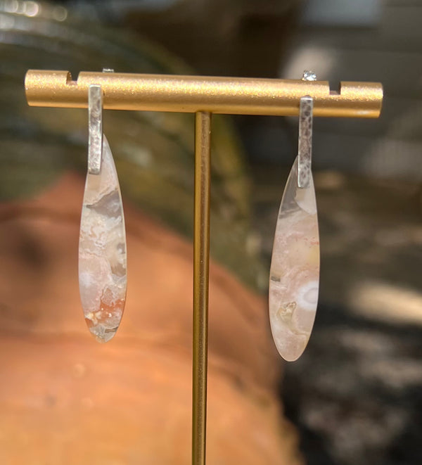 Cherry Blossom Agate Earrings