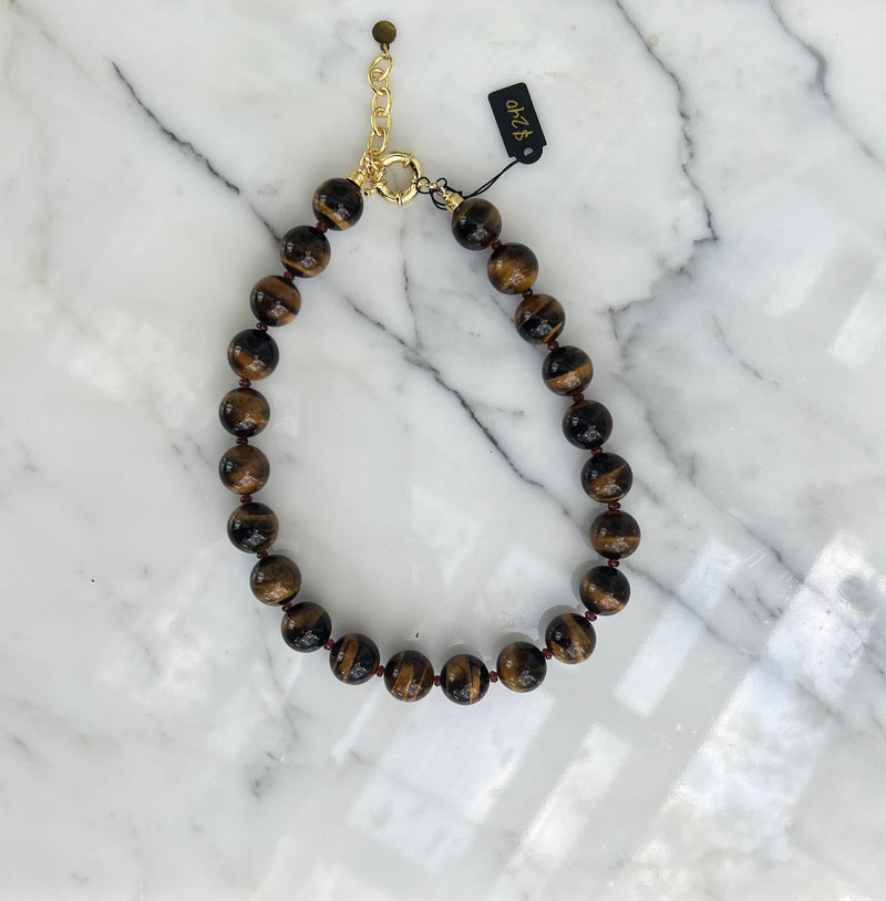 Large Tigers Eye Smooth Rondelles