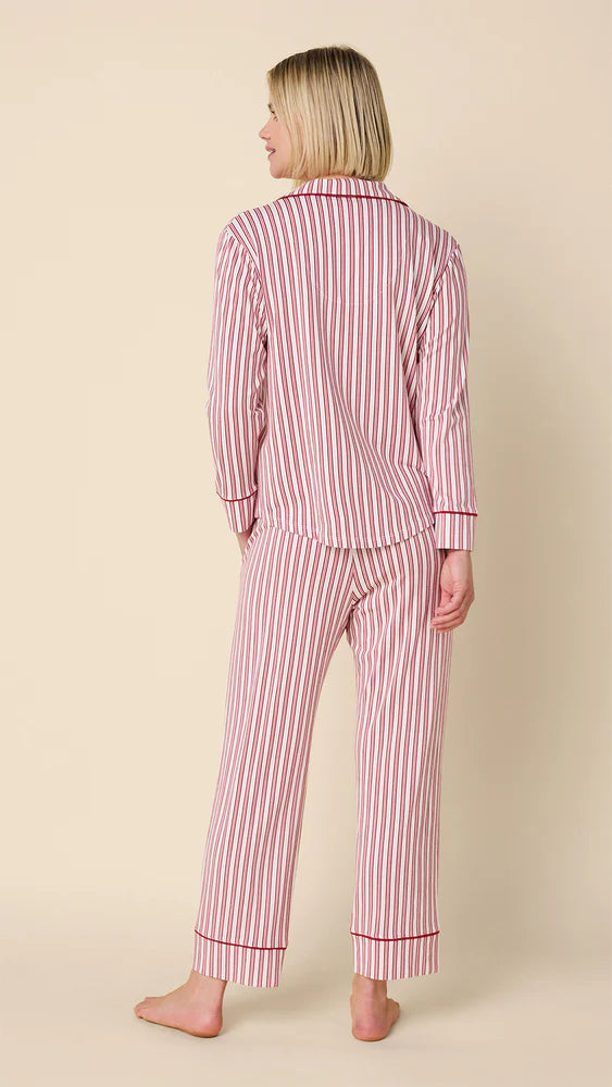 Holiday Stripe Pima Knit Long-Sleeved Pajama