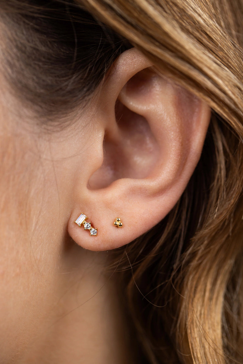 Trio Stud Stack Earrings