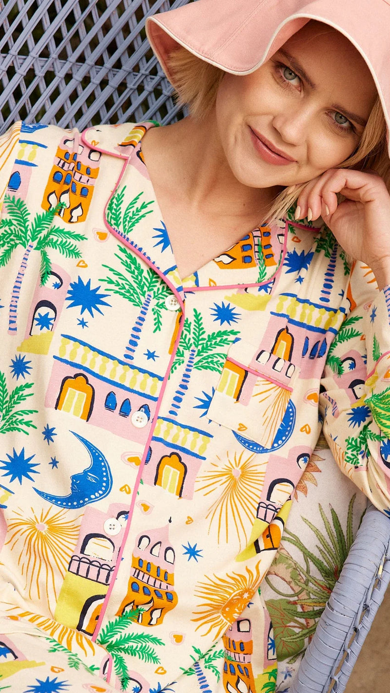 Moroccan Magic Pima Knit Long-Sleeved Pajama