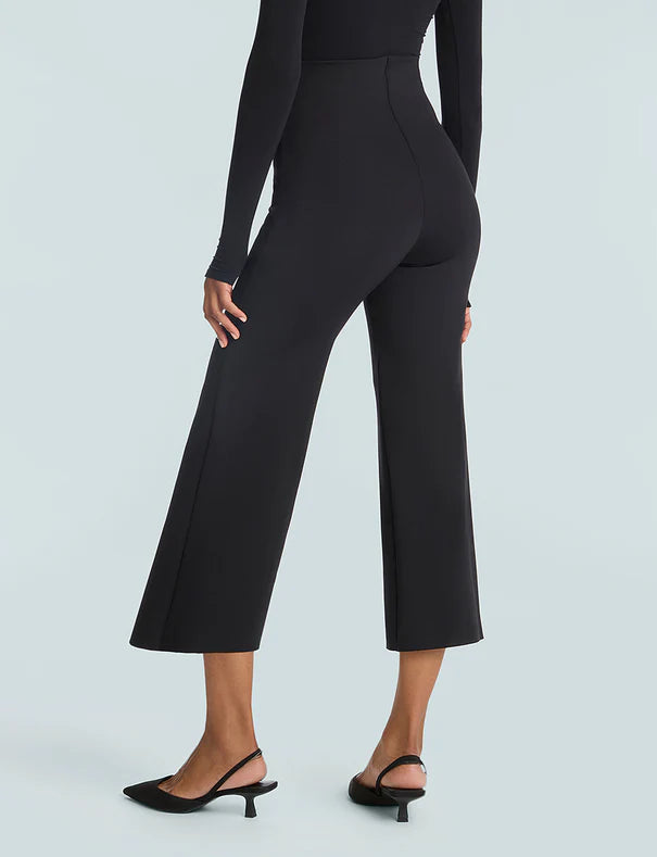 Neoprene Cropped Wide Leg Pant