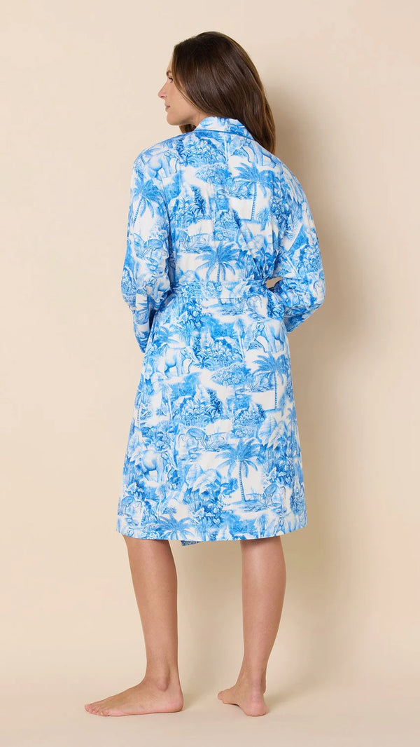 Palm Grove Toile Pima Knit Robe