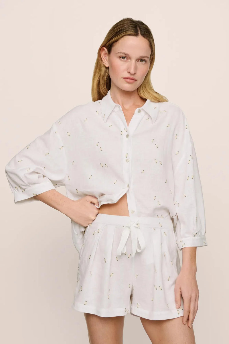 Linen Blend Relaxed Short Daisy
