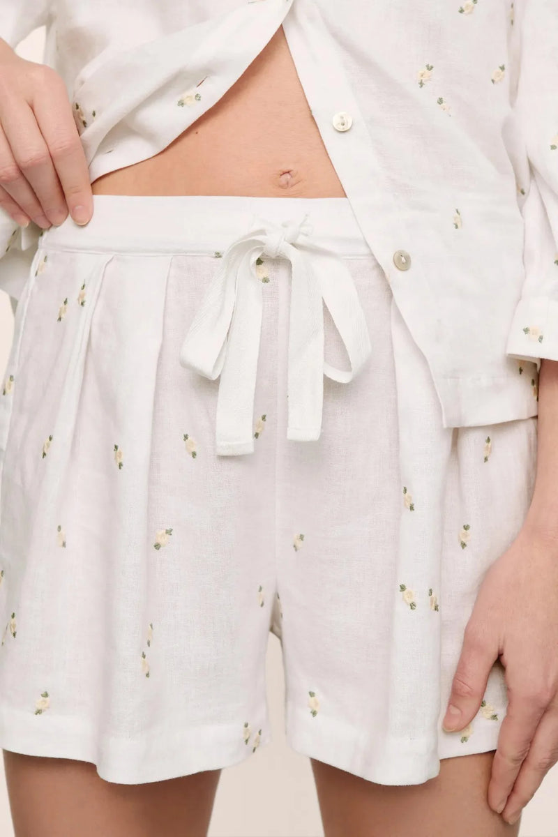 Linen Blend Relaxed Short Daisy