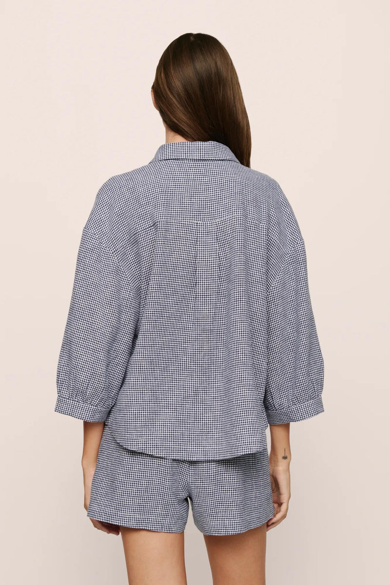 Linen Blend Relaxed Short Gingham