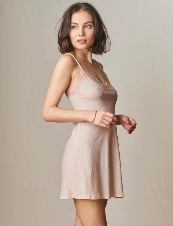 Organic Cotton Chemise With Lace